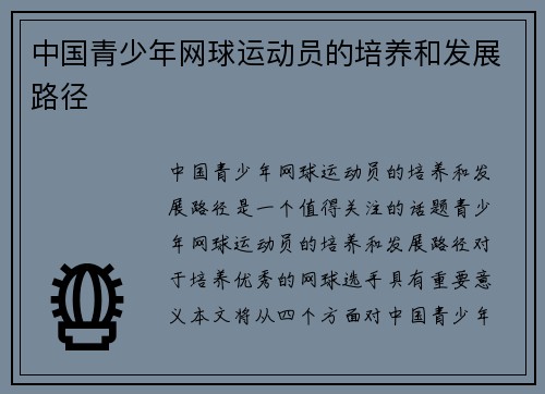 中国青少年网球运动员的培养和发展路径